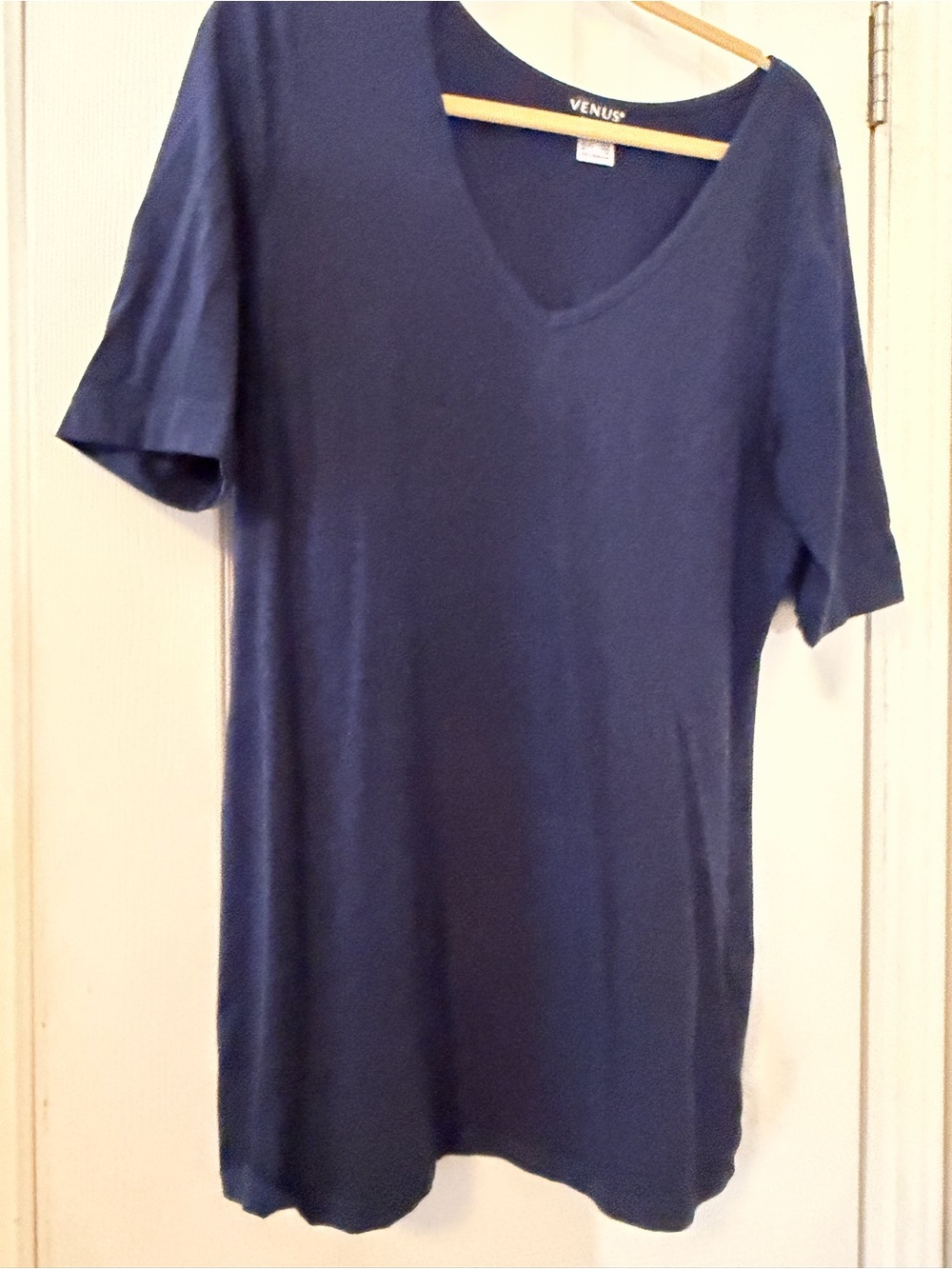 VENUS Dark Navy V-Neck Short Sleeve Tunic